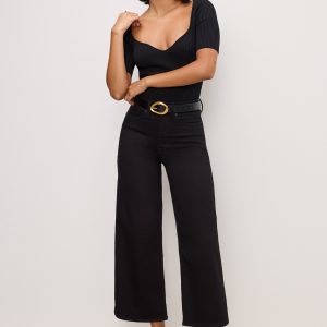 NEVER FADE GOOD WAIST CROPPED PALAZZO JEANS | BLACK001