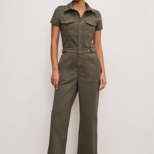 FIT FOR SUCCESS TWILL PALAZZO CROPPED JUMPSUIT | FATIGUE001
