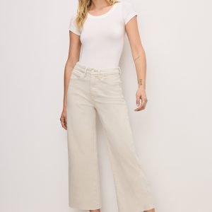 GOOD WAIST PALAZZO CROPPED JEANS | BONE001