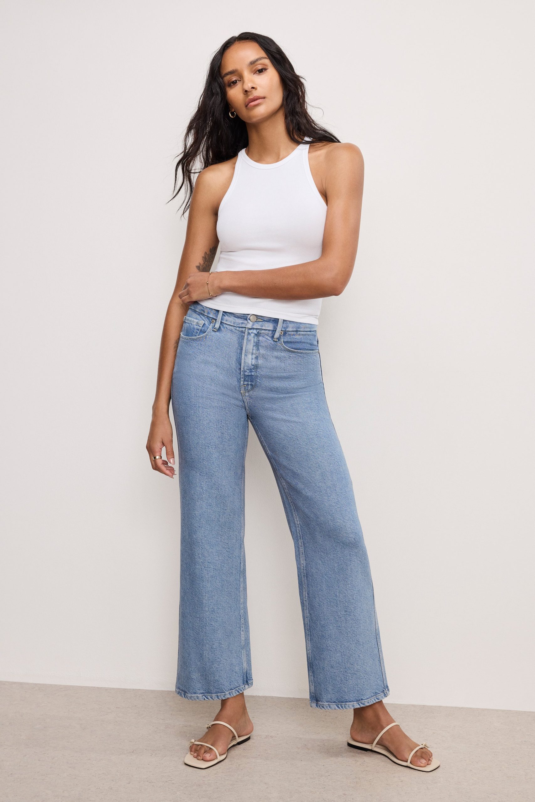 SOFT TECH GOOD SKATE WIDE CROPPED JEANS | INDIGO860