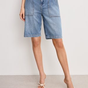 LITE LINEN BERMUDA SHORT | INDIGO786