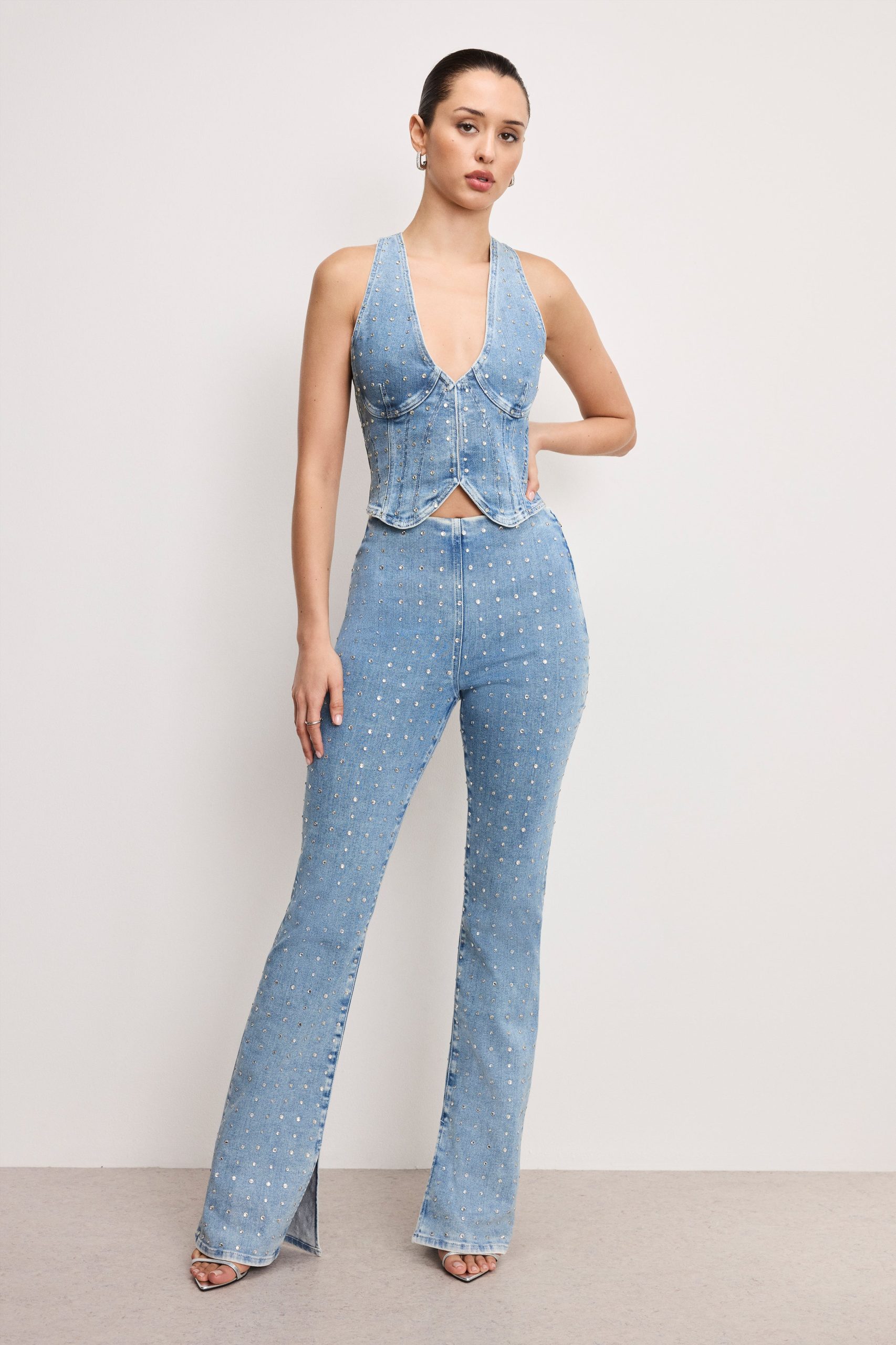 DOLLY CRYSTAL DENIM PULL ON PANTS | INDIGO1023 - Image 5