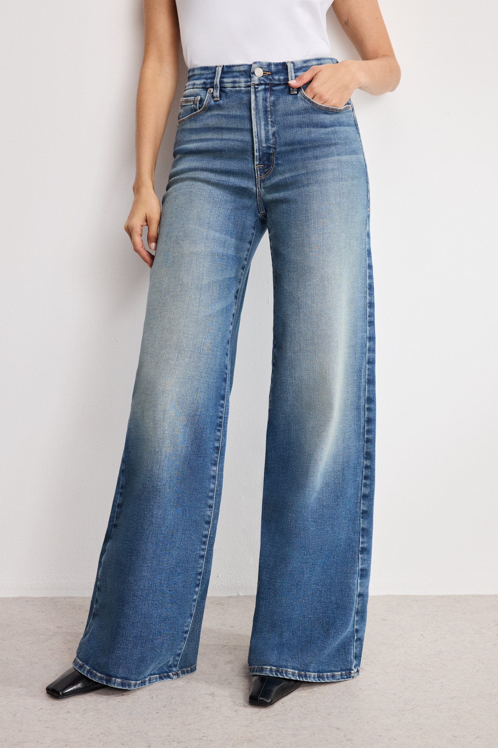 SOFT TECH GOOD WAIST PALAZZO JEANS | INDIGO986 - Image 2