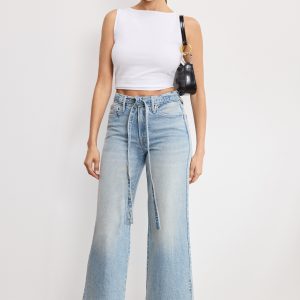 GOOD WAIST PALAZZO CROPPED JEANS | INDIGO999