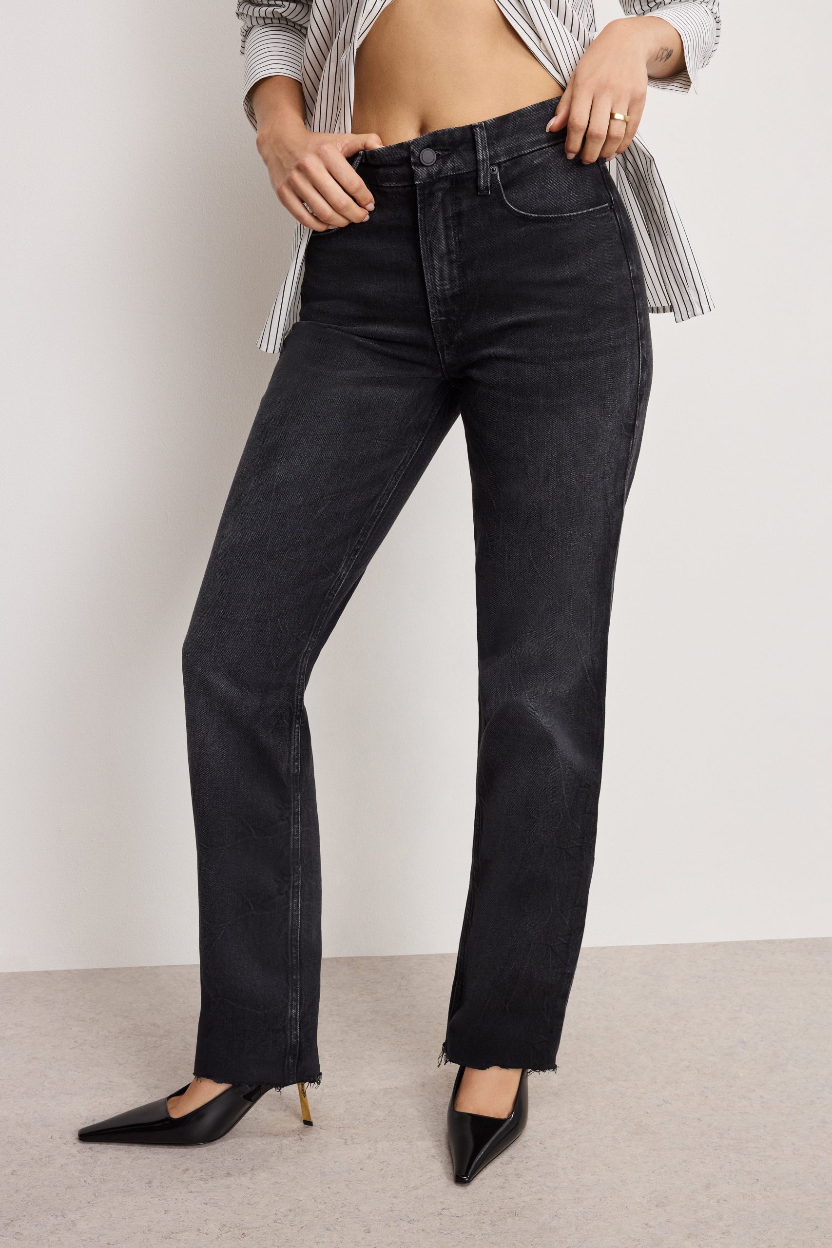 GOOD ICON STRAIGHT ANKLE JEANS | BLACK404 - Image 2