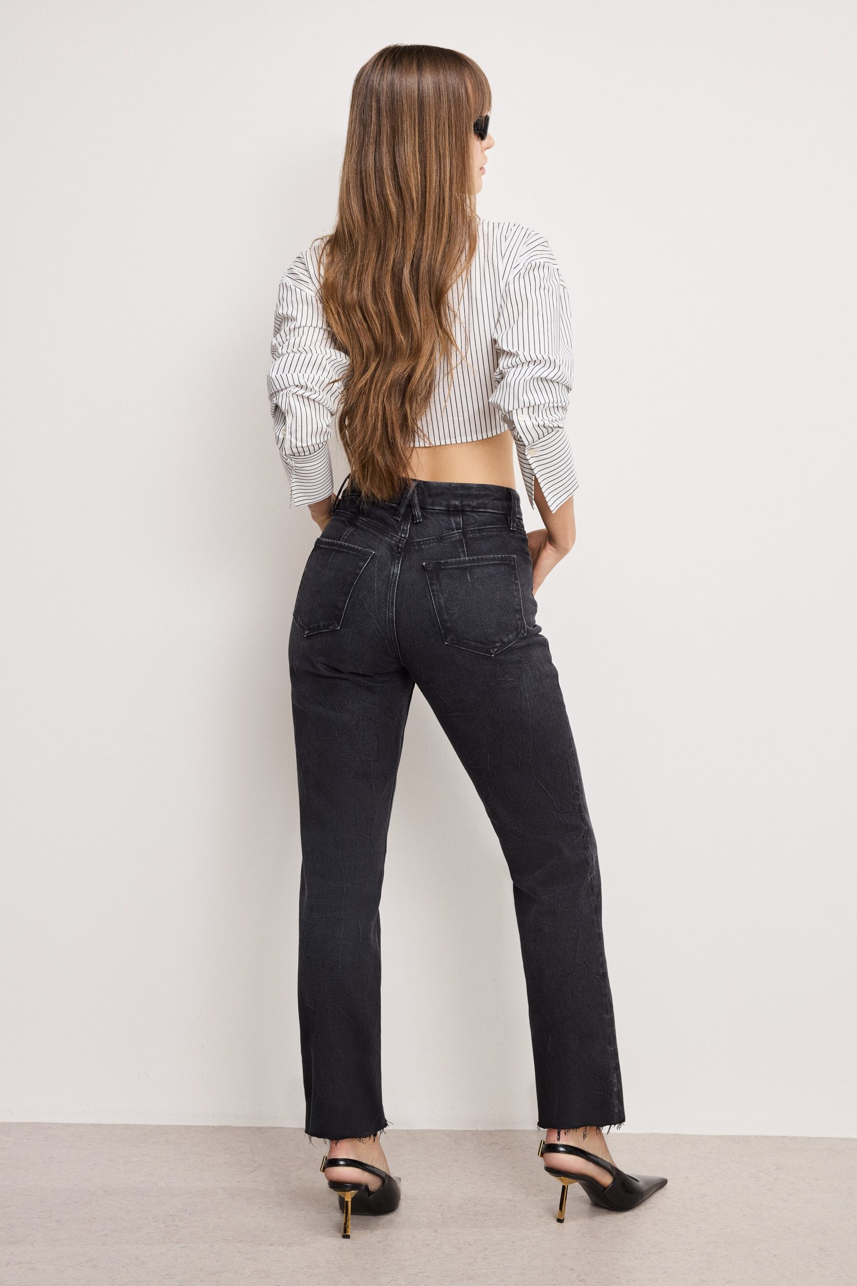 GOOD ICON STRAIGHT ANKLE JEANS | BLACK404 - Image 6