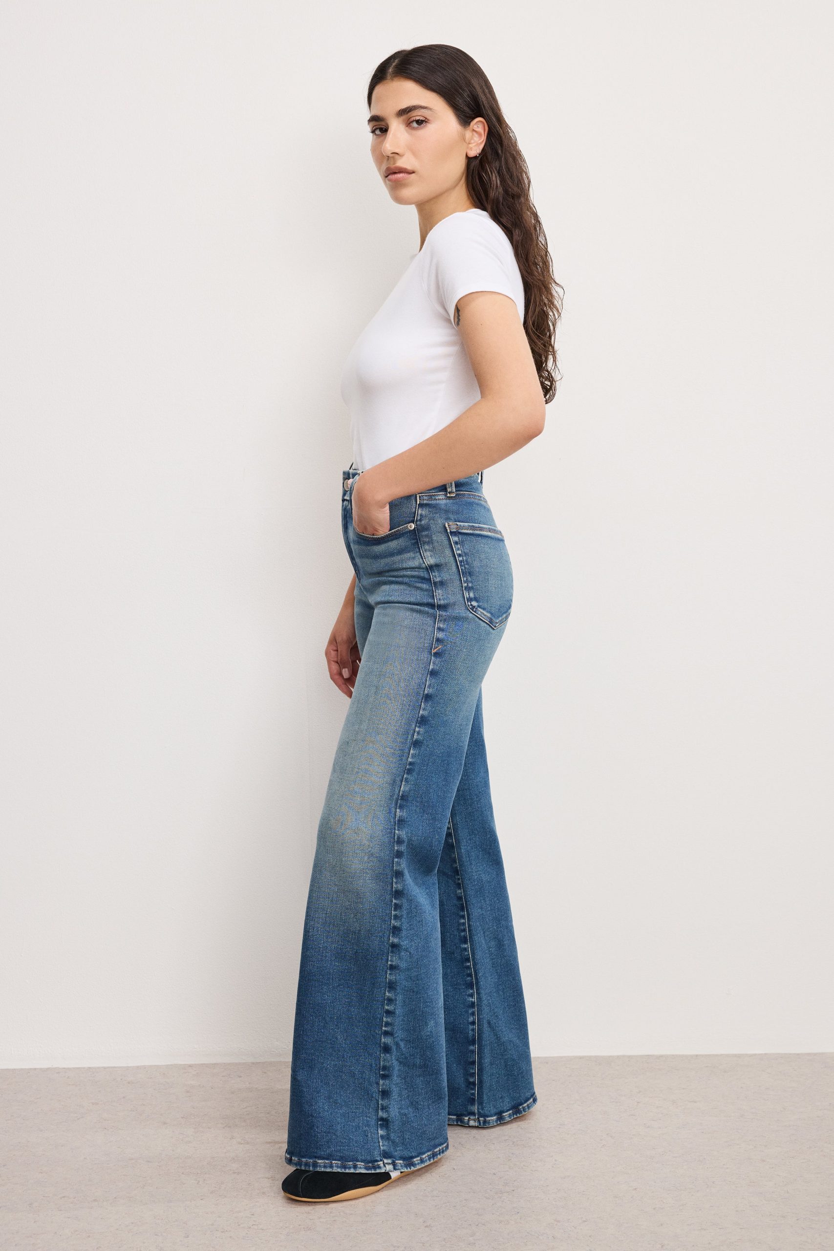 SOFT TECH GOOD PETITE PALAZZO JEANS | INDIGO986 - Image 4