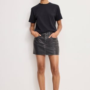 FAUX LEATHER GOOD 90S MINI SKIRT | BLACK001