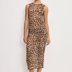 MESH MIDI DRESS | LUCKY LEOPARD001