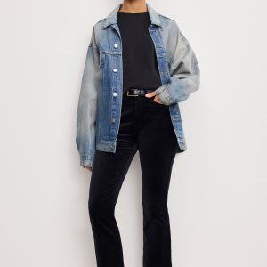 VELVET GOOD HIGH RISE KICK FLARE PANTS | BLACK001