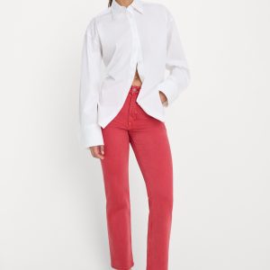 GOOD ICON ANKLE JEANS | CHERRY RED