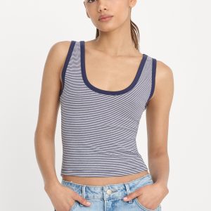 SUPER STRETCH RINGER TANK | HORIZON STRIPE