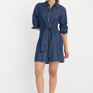 DENIM WRAP SHIRT DRESS | INDIGO1187