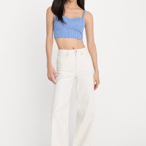 GOOD WAIST PALAZZO JEANS | COTTON WHITE
