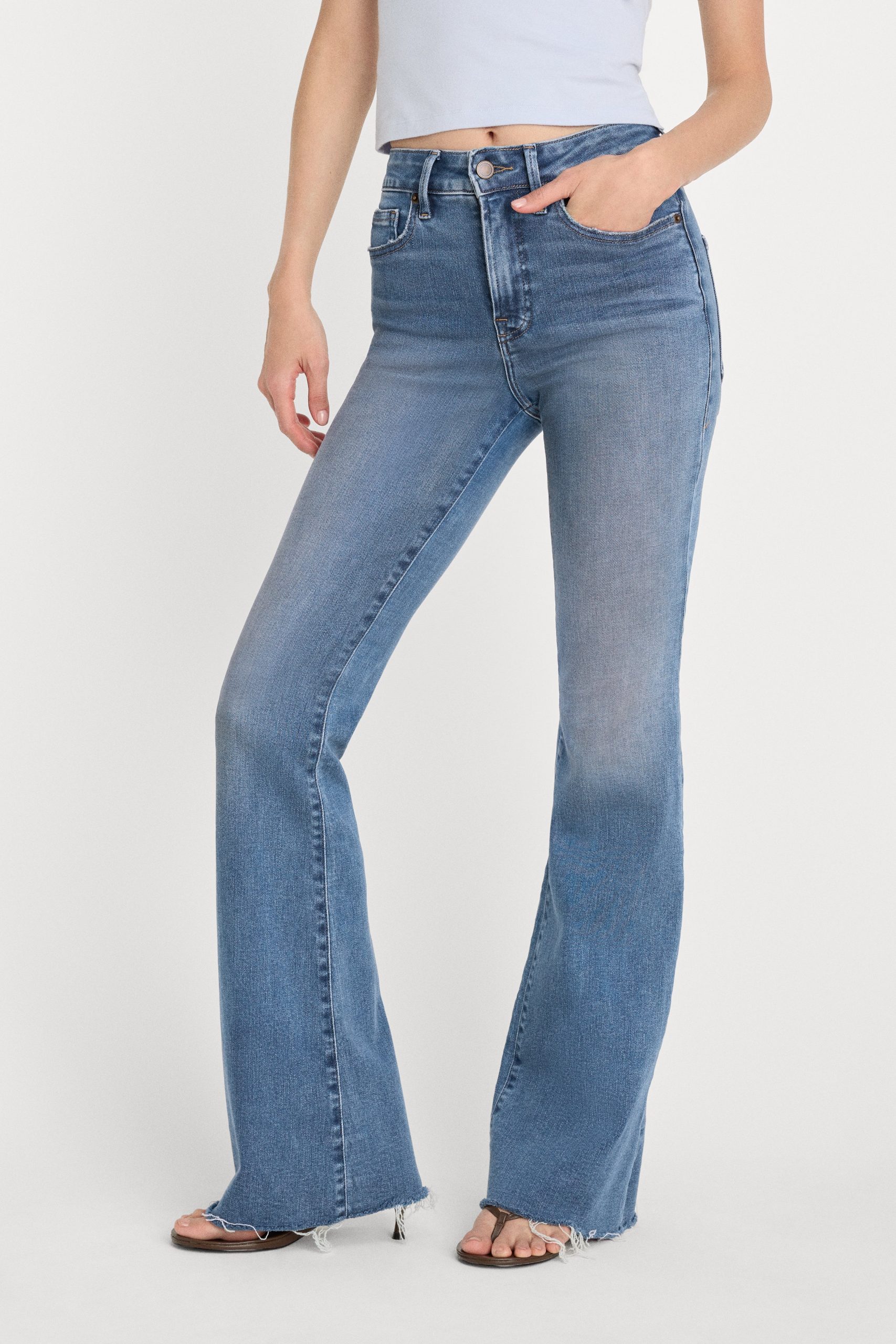 SOFT TECH GOOD LEGS FLARE JEANS | INDIGO1211 - Image 2