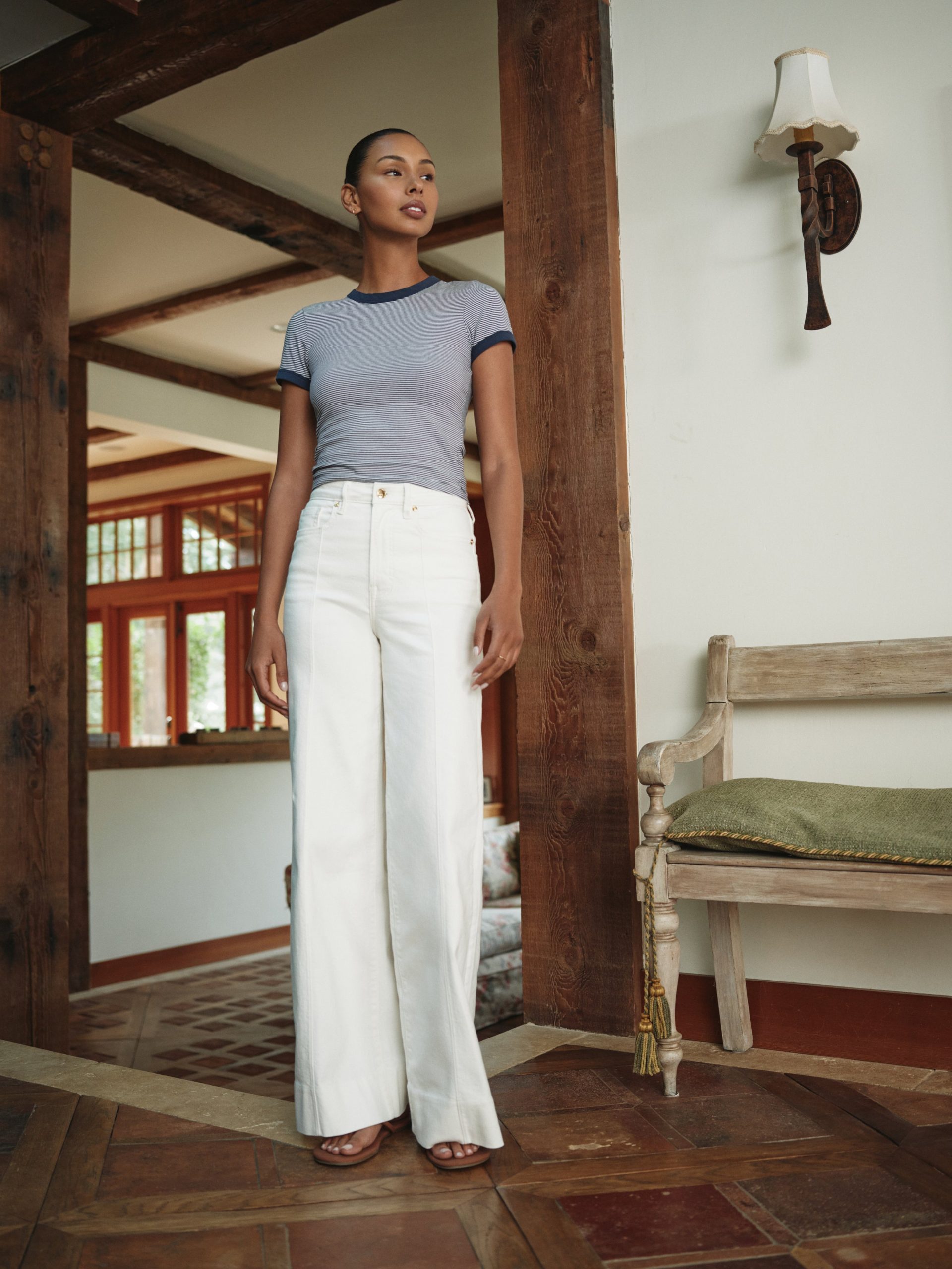 GOOD WAIST PALAZZO JEANS | COTTON WHITE - Image 8