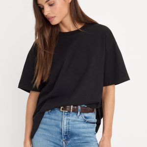 COTTON OVERSIZED TEE | BLACK001