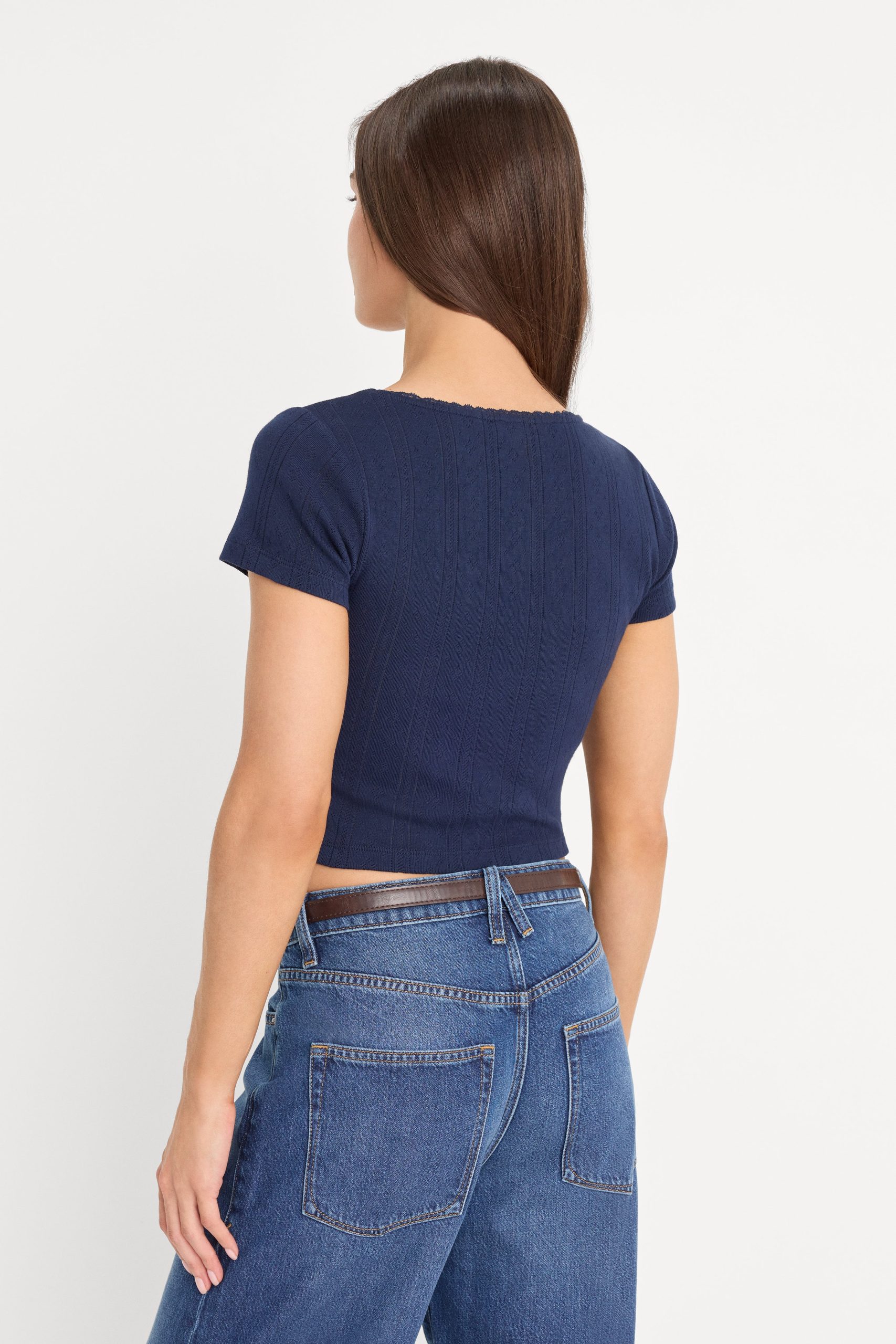 THE POINTELLE SQUARE NECK TOP | HORIZON INK - Image 4
