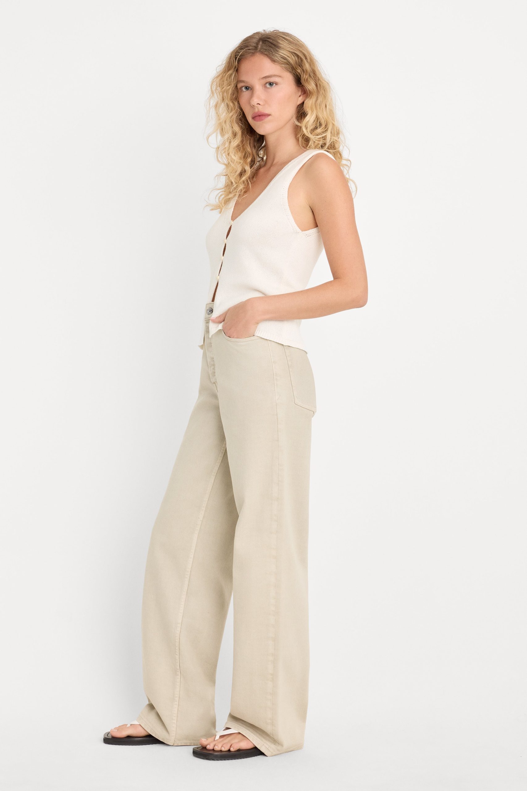 VINTAGE WIDE JEANS | SAND DUNE - Image 3