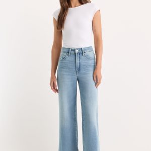 SOFT TECH GOOD WAIST PALAZZO CROPPED JEANS | INDIGO1225