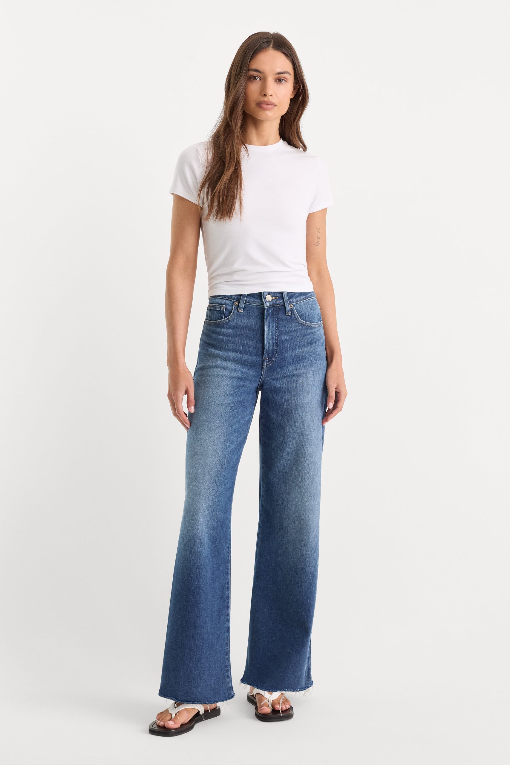 SOFT TECH GOOD WAIST PALAZZO ANKLE JEANS | INDIGO1233 - Image 3