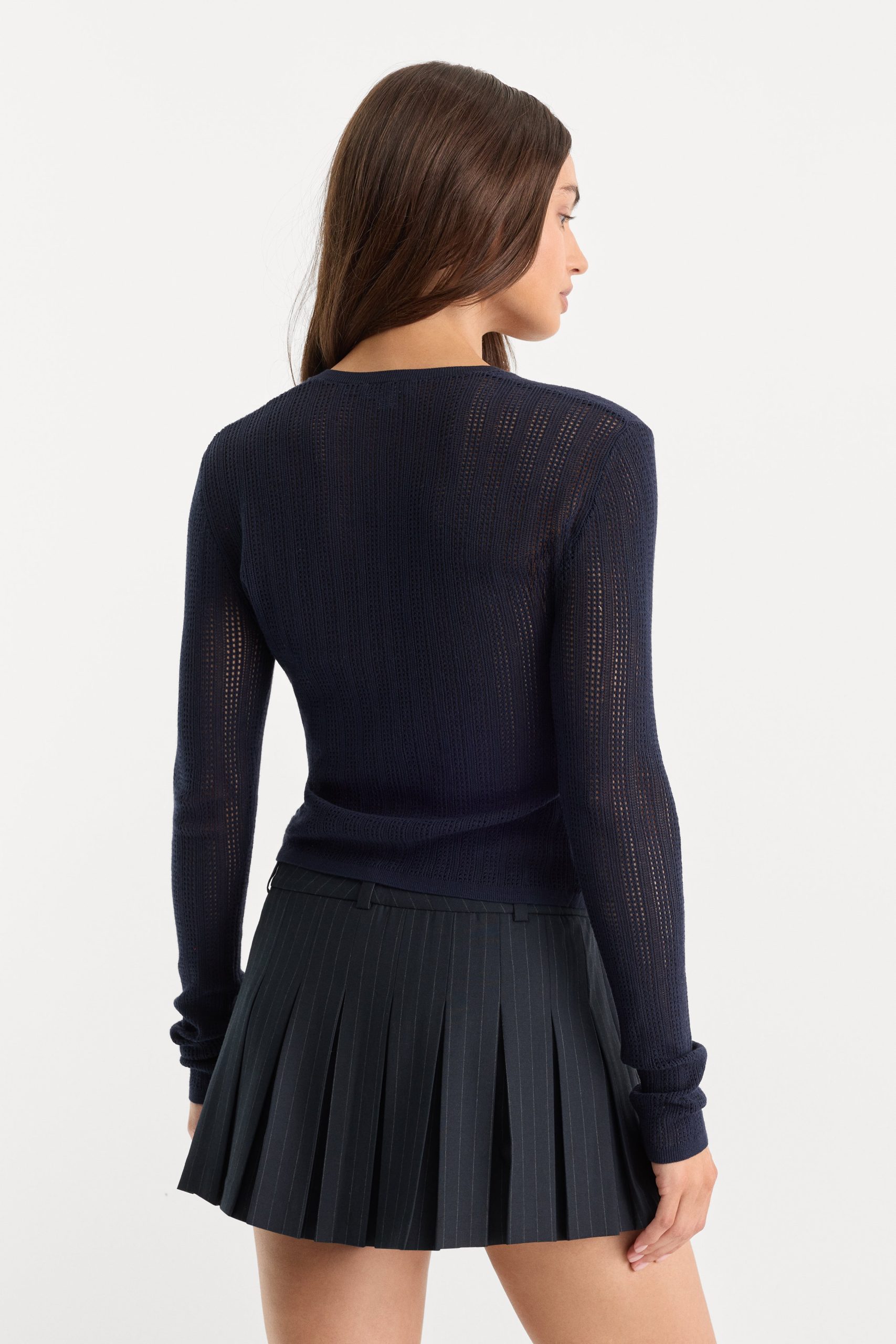 THE OPEN KNIT CARDIGAN | MIDNIGHT BLUE - Image 5