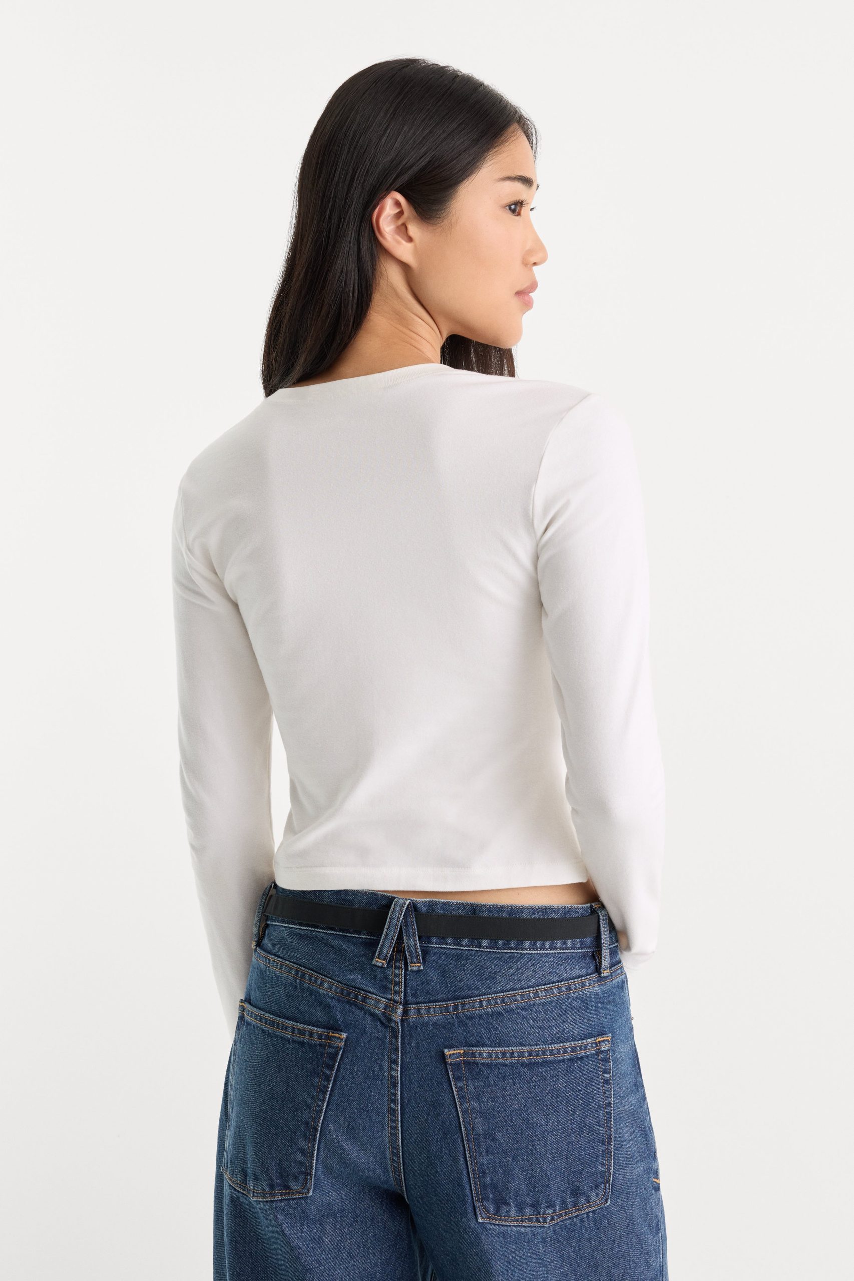 THE LONG SLEEVE BABY TEE | WHITE - Image 4