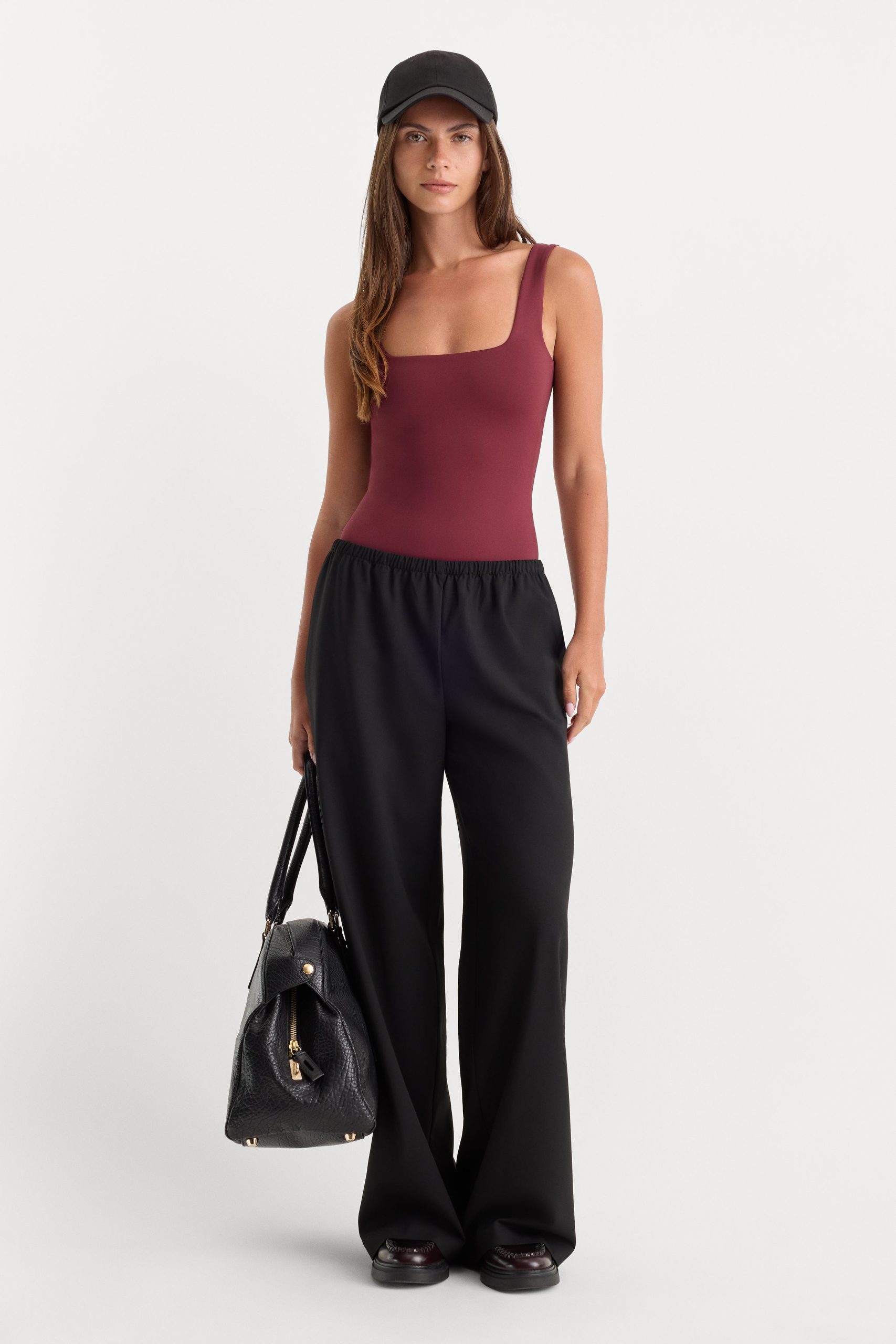 THE SCULPTING MODERN TANK BODYSUIT | BERRY NOIR - Image 4