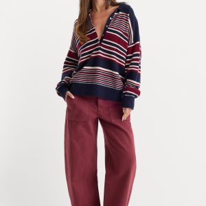 VINTAGE BARREL ANKLE JEANS | BERRY NOIR