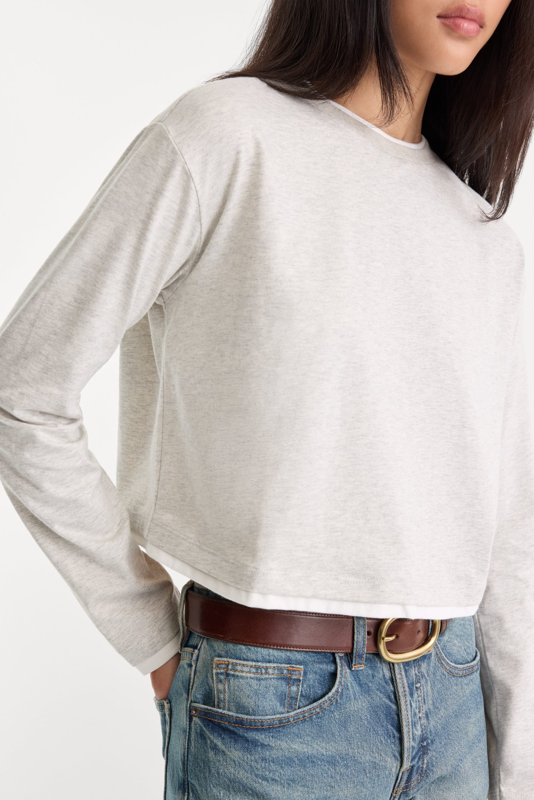 THE LONG SLEEVE LAYERED TEE | VINTAGE GREY - Image 3