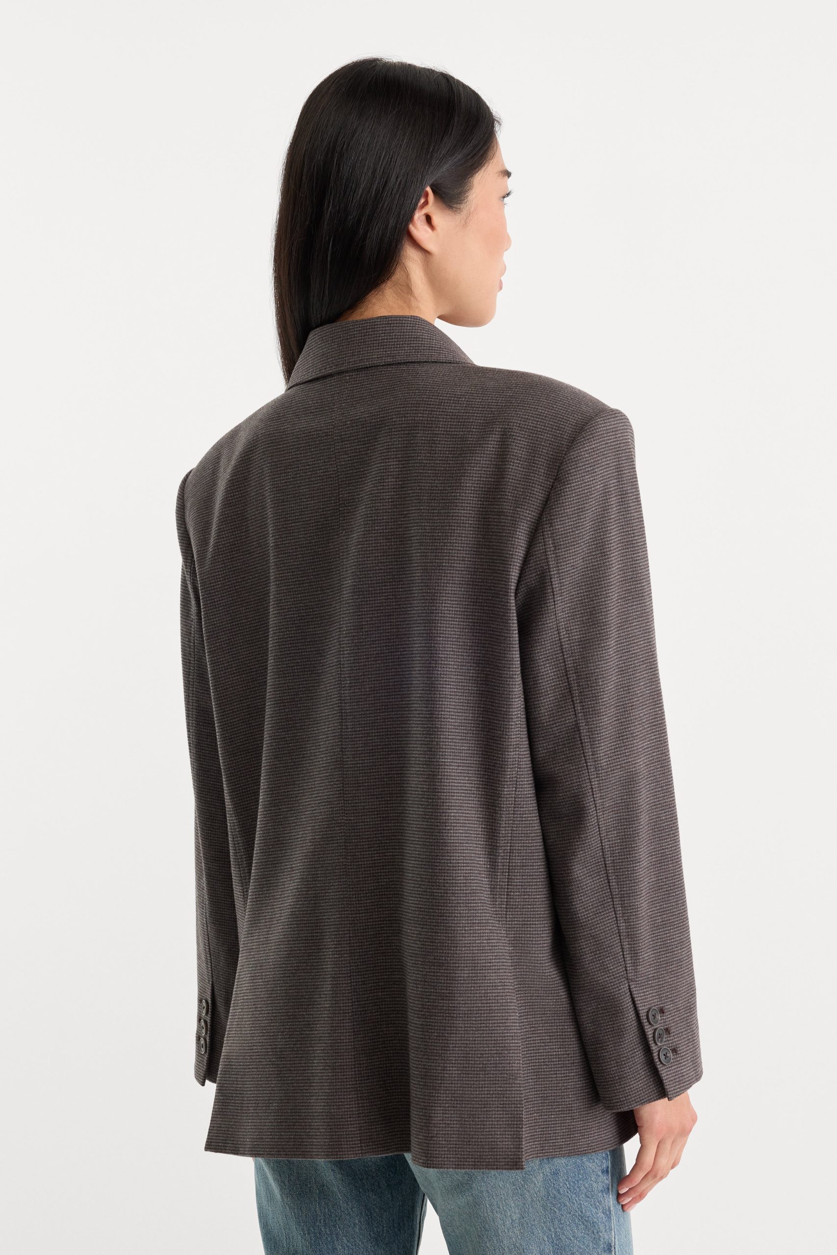 THE OVERSIZED BLAZER | CHARCOAL MINI HOUNDSTOOTH - Image 7