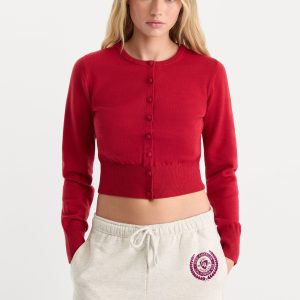 THE FINE KNIT CARDIGAN | CRIMSON ROSE