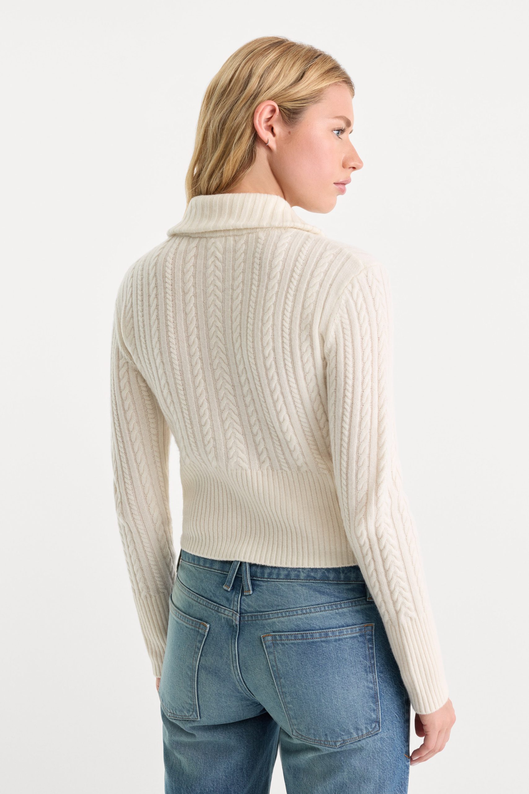 THE CABLE ZIP UP | CHALK - Image 6