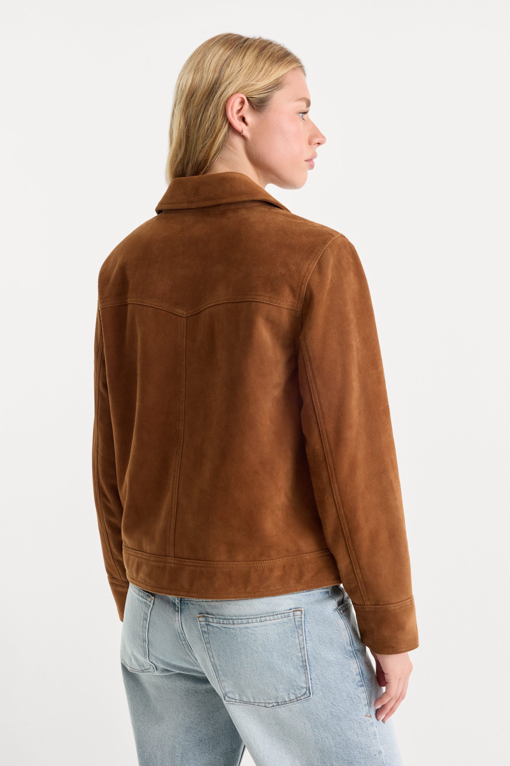 THE SUEDE BOXY JACKET | CAFE CLAY - Image 5
