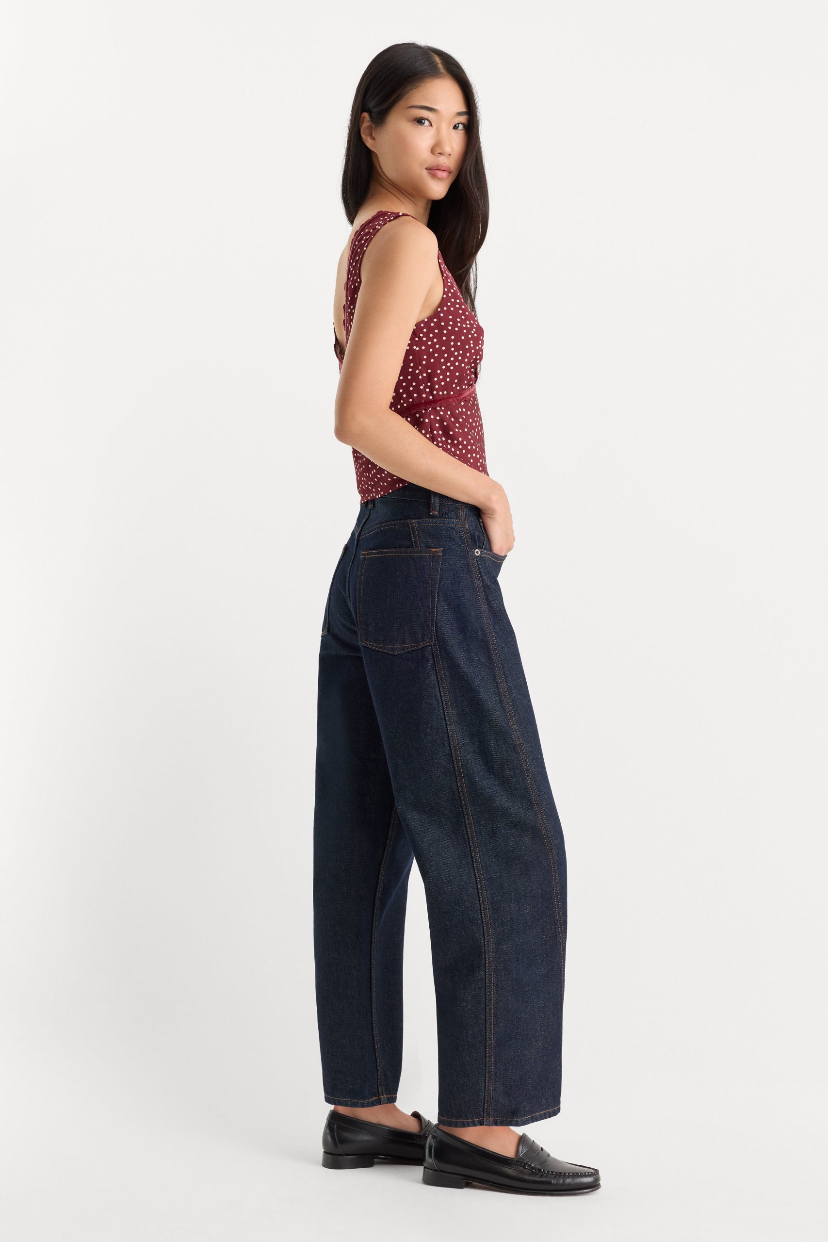 VINTAGE BARREL ANKLE JEANS | RINSE - Image 3