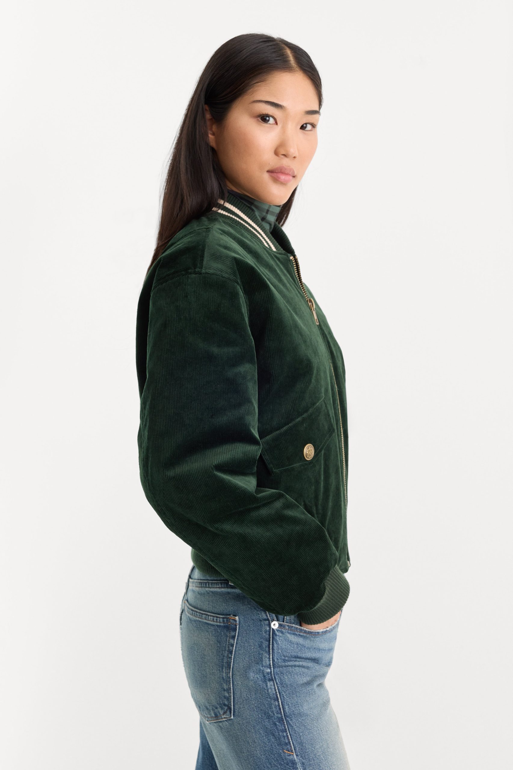THE CORD VARSITY JACKET | FOREST GREEN - Image 2