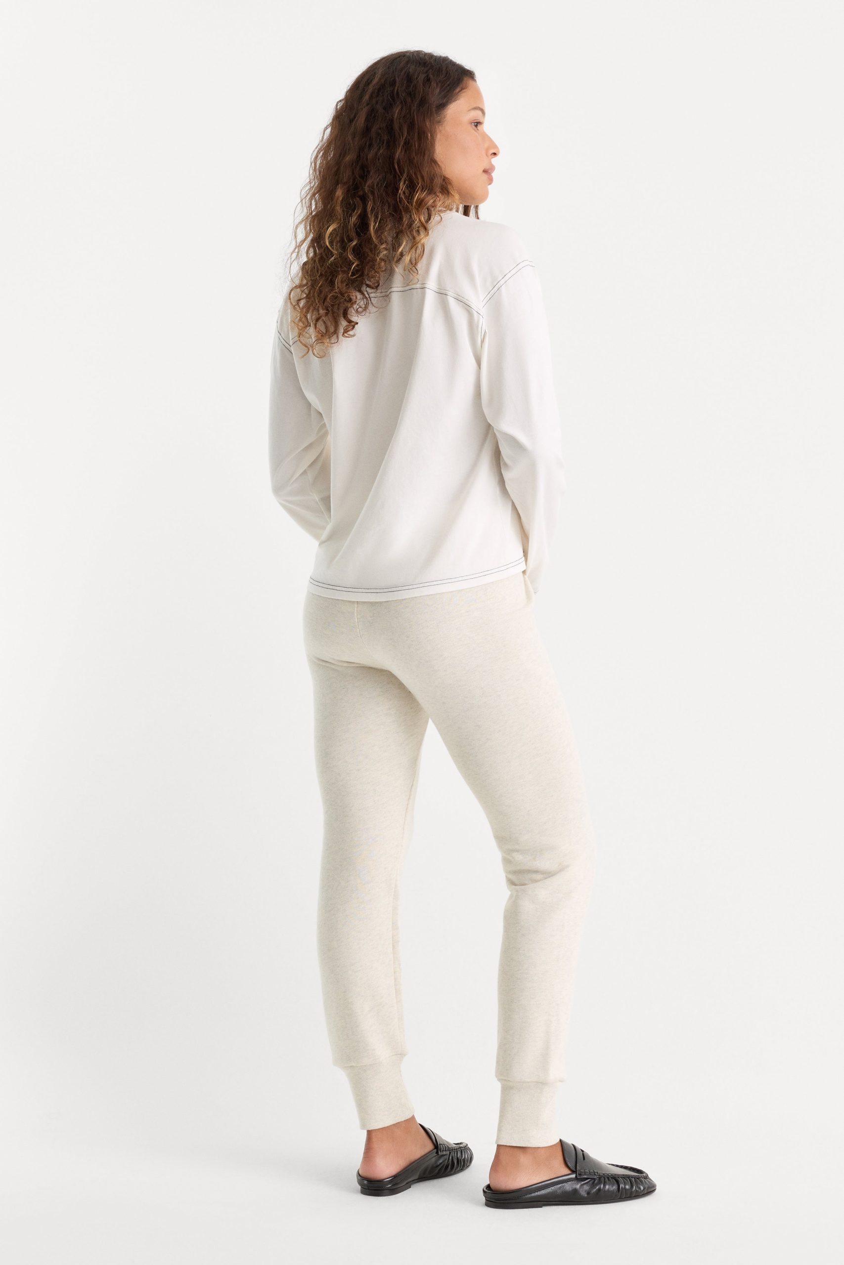 THE FRENCH TERRY BUTTON FRONT LEGGING | OATMEAL HEATHER - Image 6