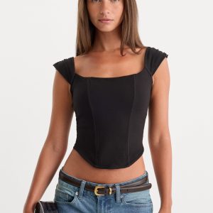 DOLLY SUPER STRETCH CORSET TOP | BLACK001