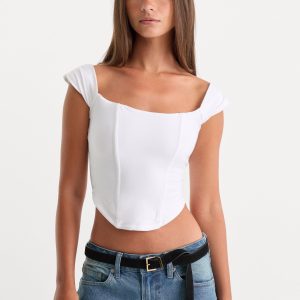 DOLLY SUPER STRETCH CORSET TOP | WHITE001