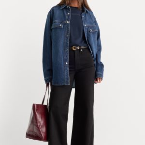 NEVER FADE GOOD WAIST PALAZZO JEANS | BLACK
