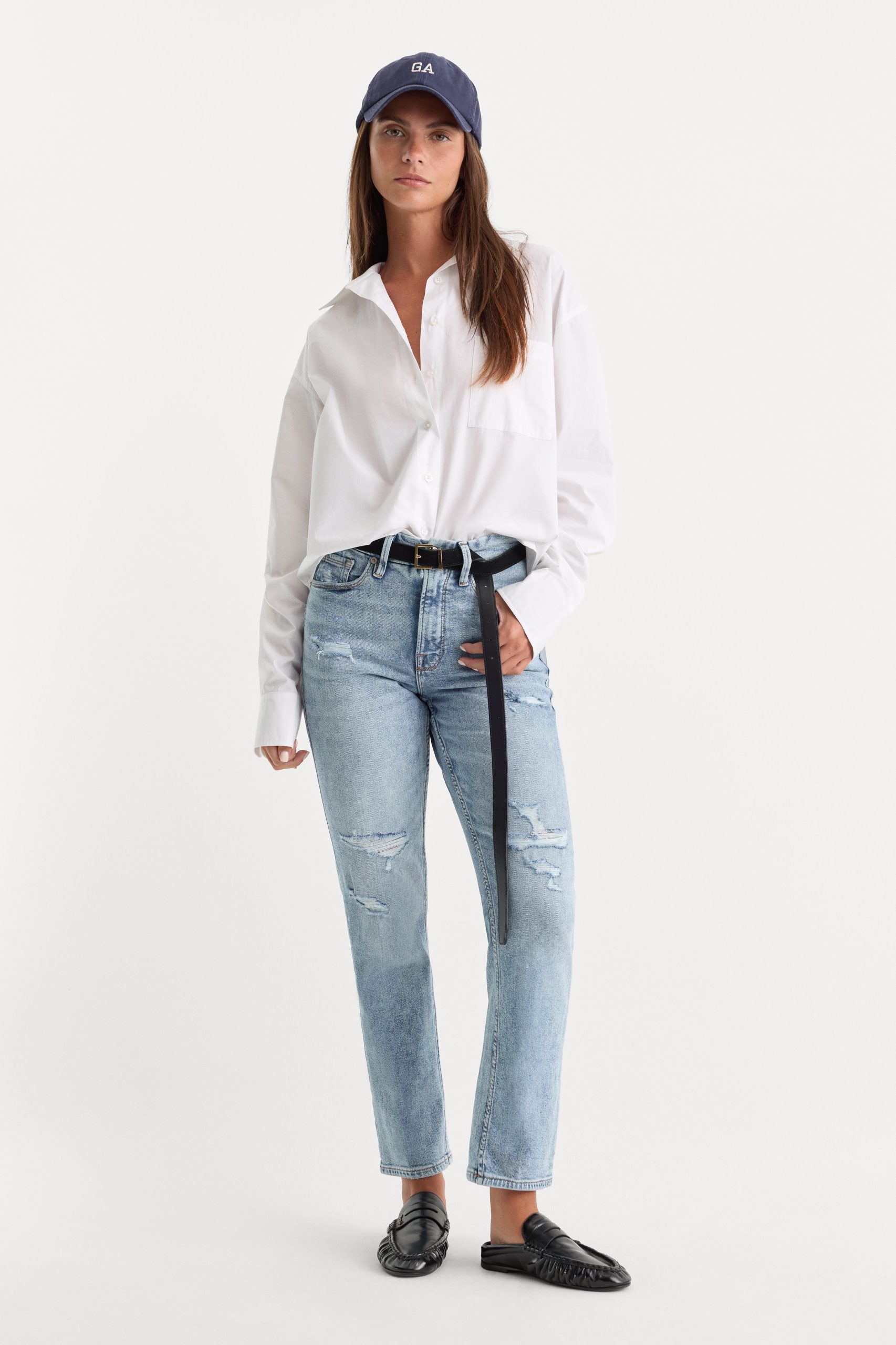 GOOD ICON STRAIGHT ANKLE JEANS | INDIGO1078