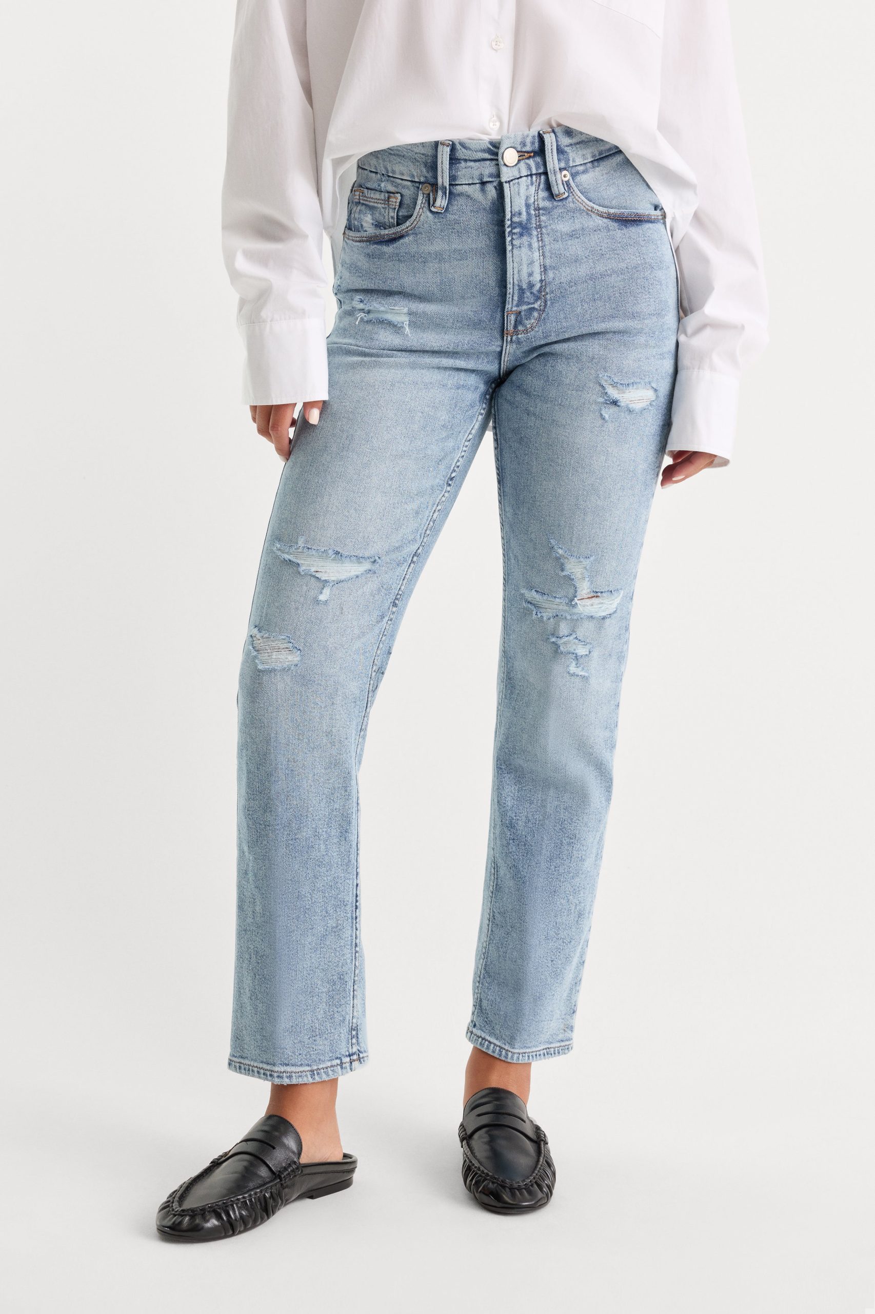 GOOD ICON STRAIGHT ANKLE JEANS | INDIGO1078 - Image 2