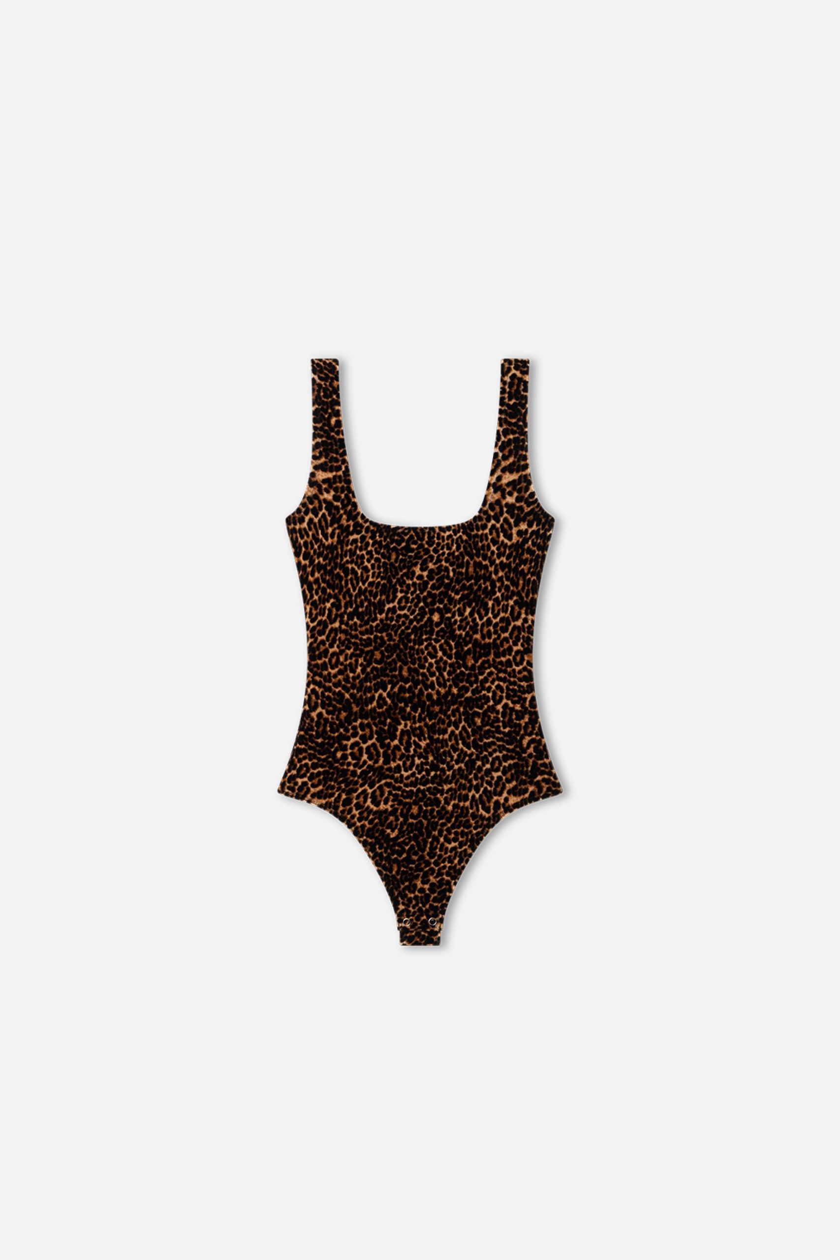 VELVET MODERN TANK BODYSUIT | MINI LUCKY LEOPARD - Image 5