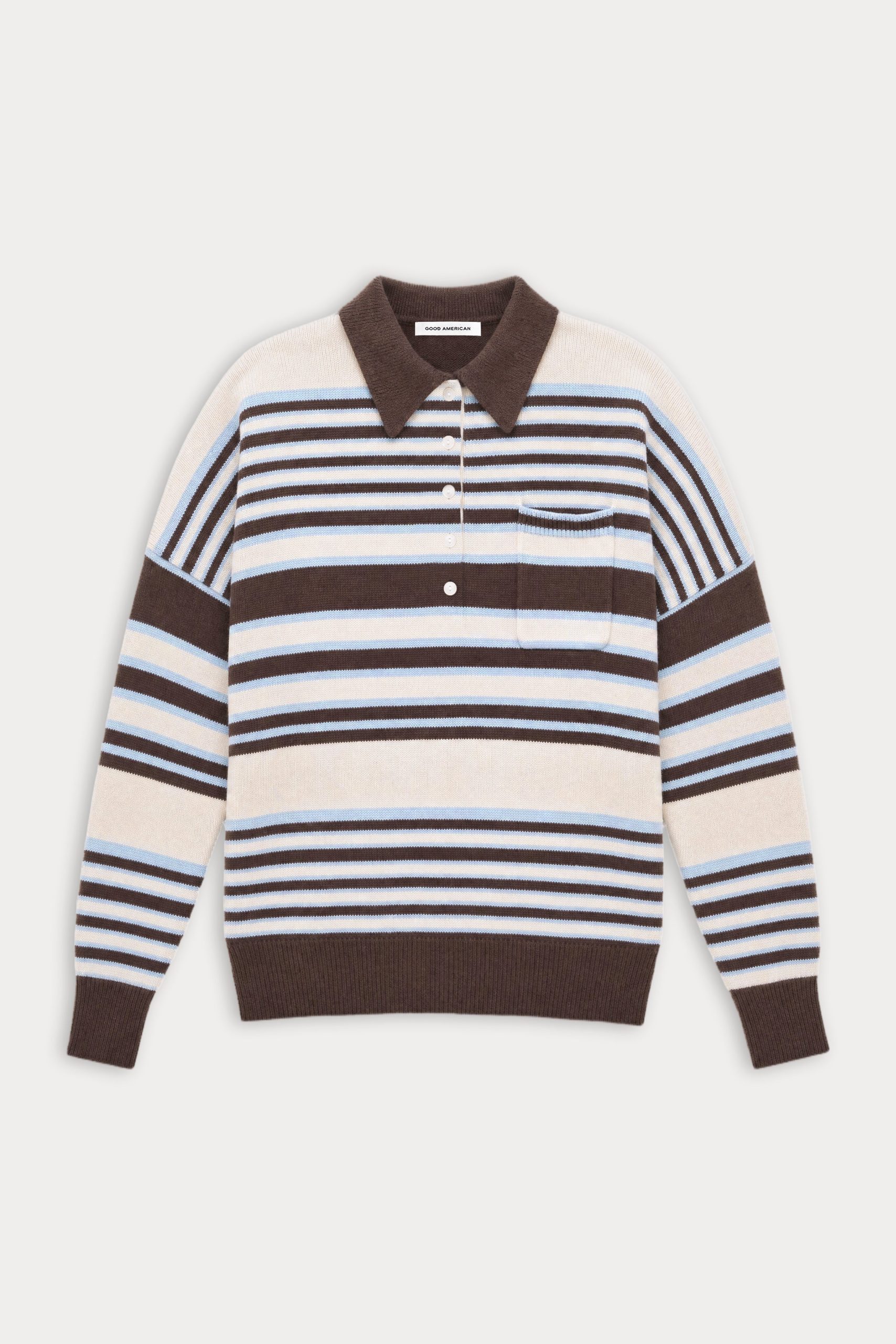 THE OVERSIZED RUGBY SWEATER | MOCHA STRIPE