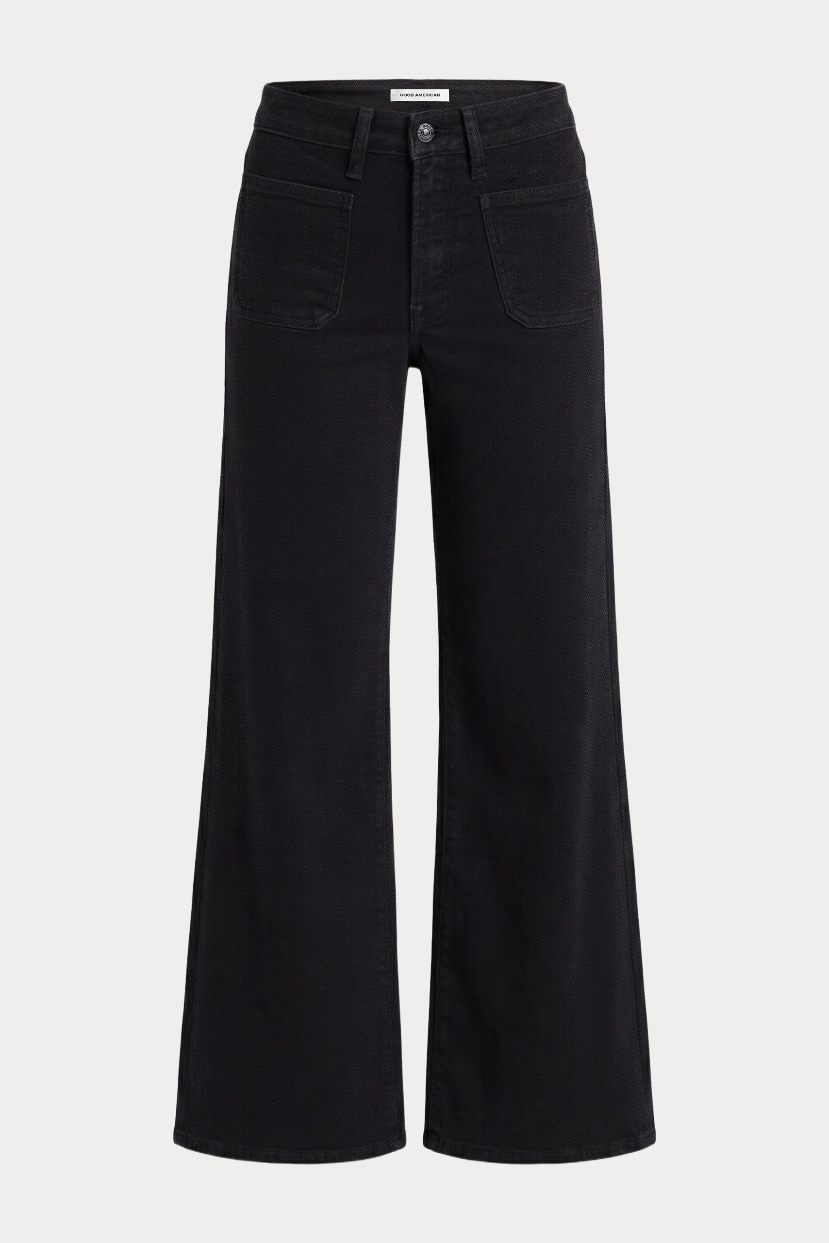 PATCH POCKET GOOD WAIST PALAZZO JEANS | BLACK001 - Image 7