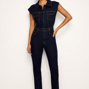 RINSED DENIM FIT FOR SUCCESS JUMPSUIT | INDIGO716