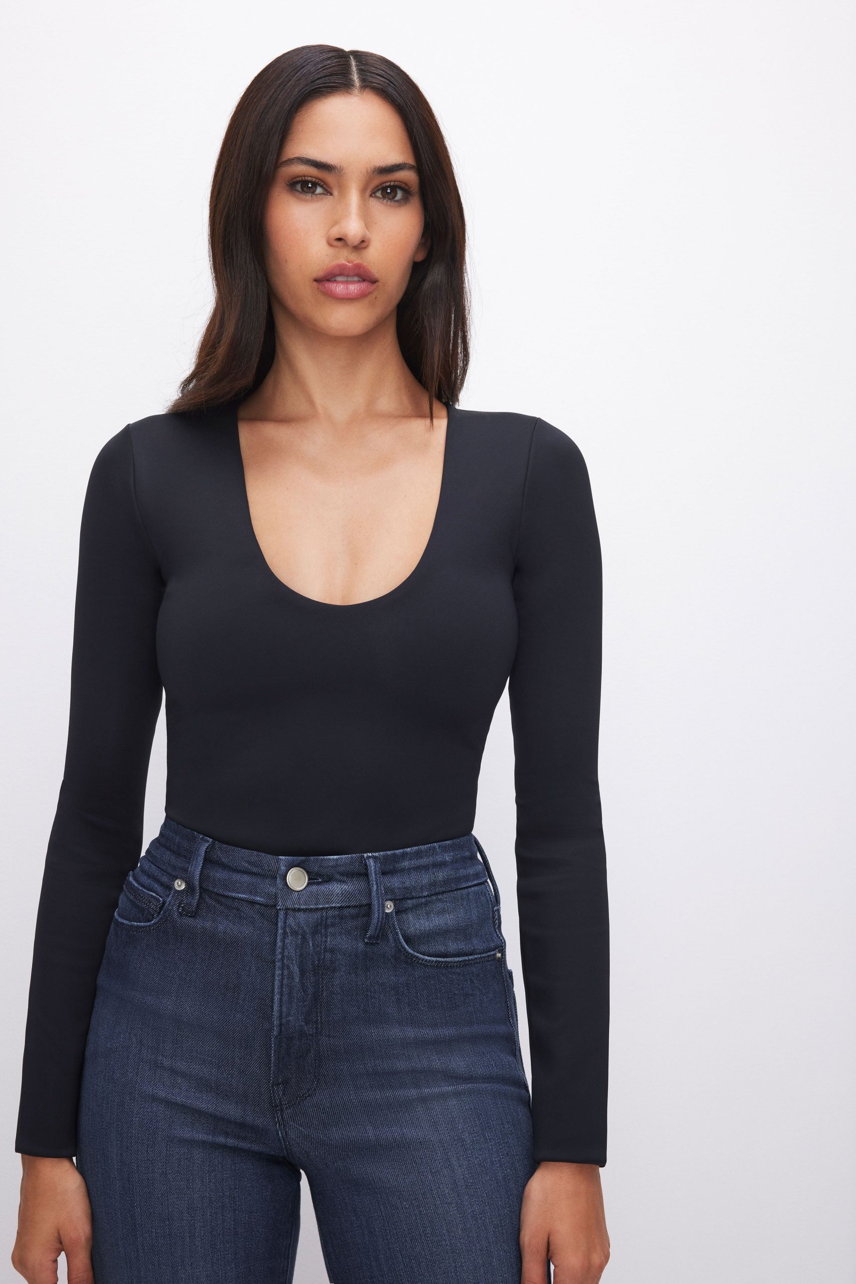 SCULPTING SCOOP NECK BODYSUIT | BLACK001