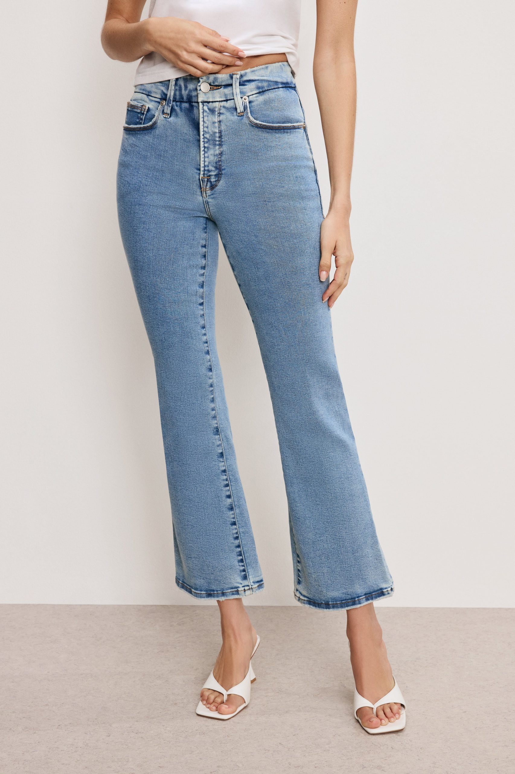 GOOD LEGS CROP MINI BOOT JEANS | BLUE670 - Image 2